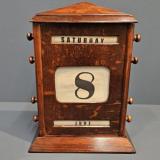 Antique Edwardian Oak Perpetual Desk Calendar at Sturmans Antiques calendar for sale