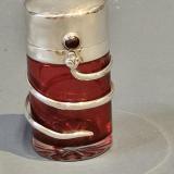 Antique Silver and Cranberry Glass Serpent Scent Bottle at Sturmans Antiques scent bottle for sale