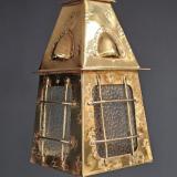 Antique Edwardian Arts & Crafts Brass Lantern at Sturmans Antiques lighting for sale