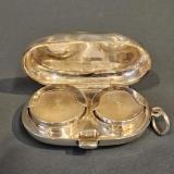 Antique Engraved Silver Double Sovereign Case by I S Greenburg of Birmingham at Sturmans Antiques silver for sale