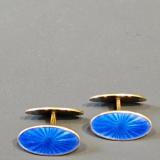 Antique Silver Gilt and Enamel Cuff Links at Sturmans Antiques accessories for sale