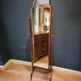 Antique Edwardian Walnut Cheval Mirror at Sturmans Antiques mirror for sale