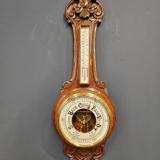 Antique Victorian Carved Oak Banjo Barometer at Sturmans Antiques Barometer for sale