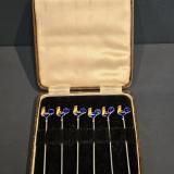 Antique Silver and Enamel Cockerel Cocktail Sticks at Sturmans Antiques silver for sale