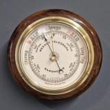 Antique Weekly Telegraph Oak Cased Barometer at Sturmans Antiques barometer for sale