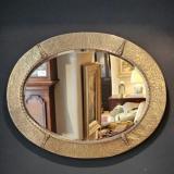Antique Arts and Crafts Brass Framed Mirror at Sturmans Antiques Mirror for sale