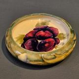Antique Moorcroft Pansy on White Roll Neck Dish at Sturmans Antiques Moorcroft for sale