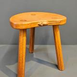 Antique Thompsons of Kilburn Mouseman Adzed Oak Stool at Sturmans Antiques Mouseman for sale