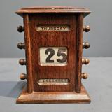 Antique Edwardian Oak Perpetual Desk Calendar at Sturmans Antiques calendar for sale
