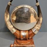 Antique Victorian Oak & Cattle Horn Dinner Gong at Sturmans Antiques dinner gong for sale 