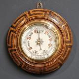 Antique Victorian Oak Geometric Border Barometer at Sturmans Antiques barometer for sale