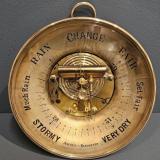 Antique Large Skeletonised Brass Cased Marine Barometer at Sturmans Antiques barometer for sale