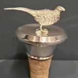 Antique Silver Pheasant Bottle Stopper by Garrard & Co Ltd of London at Sturmans Antiques silver for sale