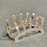 Antique Unusual Silver Wishbone Toast Rack by Adies Bros of Birmingham at Sturmans Antiques silver for sale