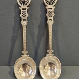 Antique Pair of Superb Victorian Silver Berry Spoons at Sturmans Antiques silver for sale