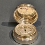 Antique Superb Cast Silver Cased Travelling Barometer by Vicary at Sturmans Antiqeus silver barometer for sale