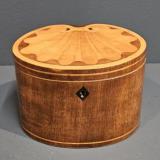 Antique Sheraton Inlaid Kidney Shaped Tea Caddy at Sturmans Antiques boxes for sale