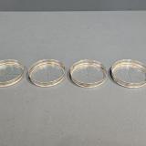 Antique Set of 4 Crystal and Silver Glass Coasters at Sturmans Antiques glassware for sale