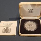925 Silver Queen Mother Commemorative Crown Coin at Sturmans Antiques silver for sale