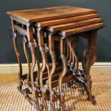 Antique Nest of Four Edwardian Walnut Occasional Tables at Sturmans Antiques furniture for sale