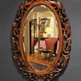 Antique Late Victorian Carved Oak Framed Mirror at Sturmans Antiques mirror for sale