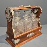 Antique Small Victorian Walnut and Silver Plated Tantalus at Sturmans Antiques tantalus for sale