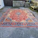 Antique Fine Quality 13' x 10' Persian Pure Wool Rug at Sturmans Antiques rugs for sale
