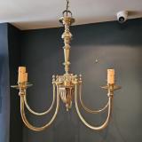Antique Edwardian Four Arm Brass Chandelier at Sturmans Antiques lighting for sale