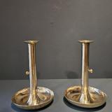 Antique Pair of Late Georgian Brass Candlesticks at Sturmans Antiques metalware for sale