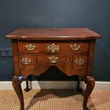 Antique George III Bow Front Walnut Lowboy at Sturmans Antiques furniture for sale