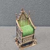 Antique Silver Throne Pin Cushion by Cornelius Saunders & Frank Shepherd of London at Sturmans Antiques silver for sale