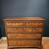 George III Oak and Antique Mahogany Crossbanded Chest of Drawers at Sturmans Antiques Furniture for sale 