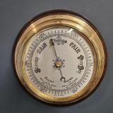 Antique Edwardian Silvered Dial Ships Barometer at Sturmans Antiques barometer for sale