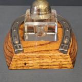 Antique Victorian Horse Shoe and Jockeys Cap Inkstand at Sturmans Antiques silver for sale