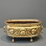 Antique Victorian Brass Rose Border Planter at Sturmans Antiques metalware for sale