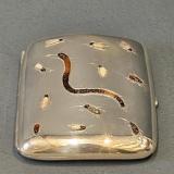 Antique Superb Shibayama Inlaid Silver Cheroot Case by Horace Woodward & Co of Birmingham at Sturmans Antiques silver for sale