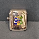Silver & Enamel Vesta with Lincoln College Oxford Crest by John William Barrett of Chester at Sturmans Antiques silver for sale