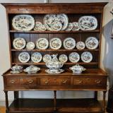 Antique Superb George III Oak Country House Dresser and Rack at Sturmans Antiques furniture for sale