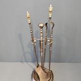 Antique Victorian Steel Fire Irons and Stand at Sturmans Antiques metalware for sale