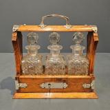 Antique Victorian Three Bottle Miniature Tantalus at Sturmans Antiques tantalus for sale
