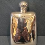 Antique Silver Edwardian Hip Flask by W & G Neale of London at Sturmans Antiques silver for sale