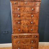 Antique Fine Quality Edwardian Small Proportion Yew Wood Chest on Chest at Sturmans Antiques furniture for sale