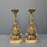 Antique Matching Pair of Regency Brass Pineapple Door Stops at Sturmans Antiques metalware for sale
