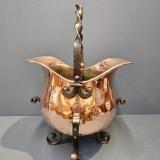 Antique Arts and Crafts Copper and Wrought Iron Coal Scuttle at Sturmans Antiques metalware for sale