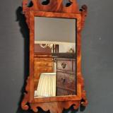 Antique George III Period Figured Mahogany Mirror at Sturmans Antiques mirror for sale