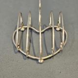 Antique Edwardian Heart Shaped Silver Toast Rack by Henry Williamson Ltd of Birmingham at Sturmans Antiques silver for sale