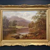 Antique Large Oil on Canvas Painting 'On the Lledr'  by William Mellor at Sturmans Antiques Paintings for sale 