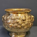 Antique Victorian Embossed Brass Planter at Sturmans Antiques metalware for sale