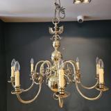 Antique Edwardian Brass Chandelier at Sturmans Antiques lighting for sale