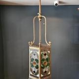 Antique Superb Victorian Leaded Glass Lantern at Sturmans Antiques lighting for sale